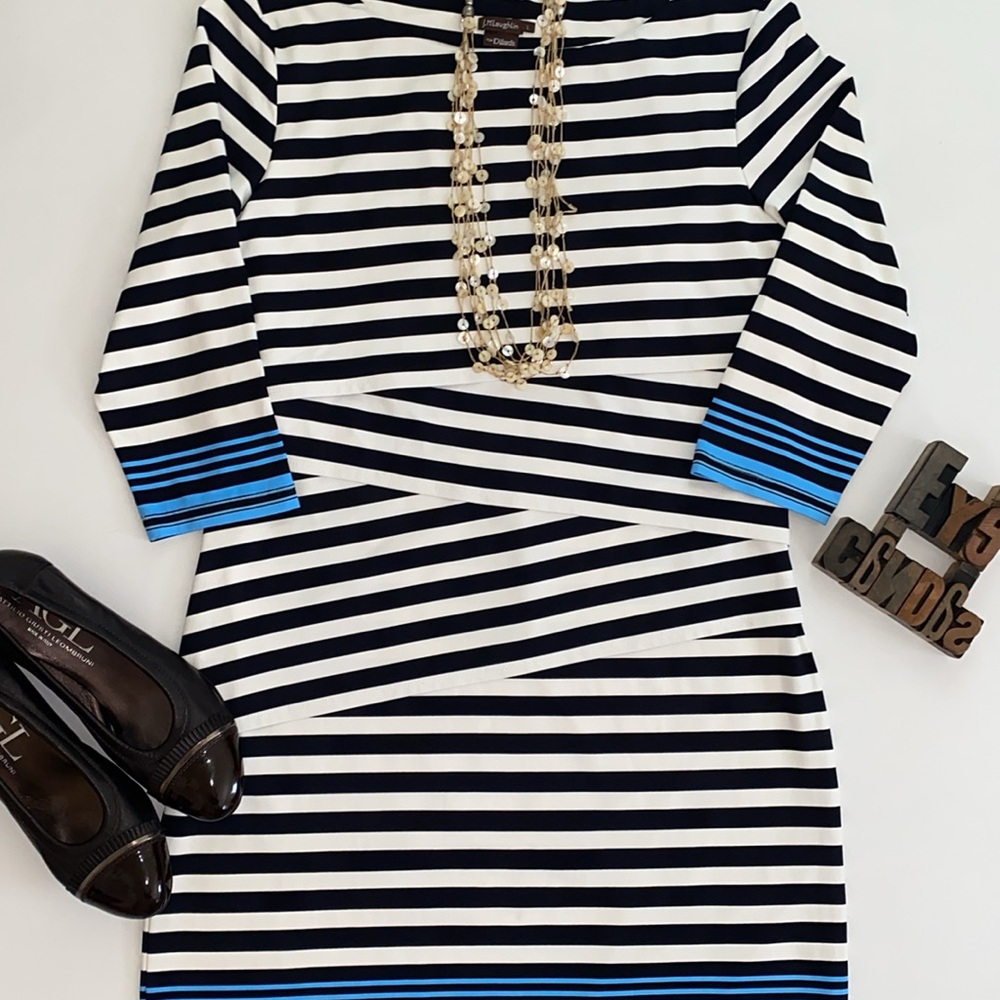 J. McLaughlin for Dillard’s ‘Nicola’ Dress in Multi Striped Print.